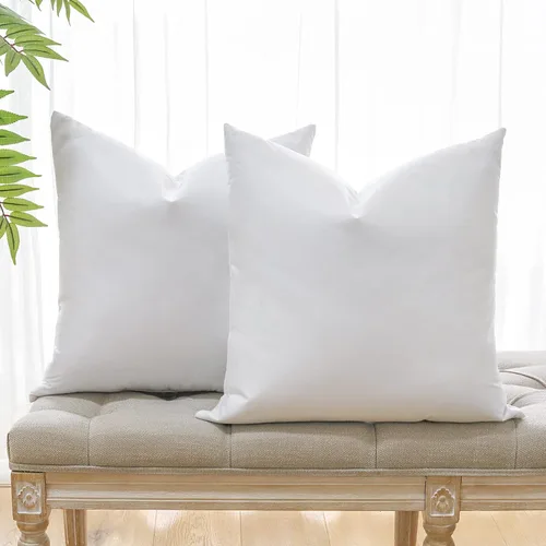 Miniatura 8 de OTOSTAR Paquete de 2 rellenos de almohada de plumón y plumas, 22 x 22 pulgadas, rellenos de almohada cuadrados suaves y esponjosos con funda de 100%