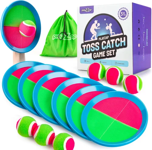 Miniatura 9 de PlayZap Juego de pelotas para lanzar y atrapar Ultra resistente ABS - Juegos familiares, regalos para calcetines navideños para niños pequeños