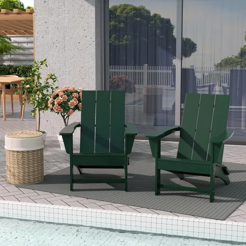 Miniatura 41 de WestinTrends Ashore - Silla plegable Adirondack moderna para exteriores (juego de 2), color marrón oscuro