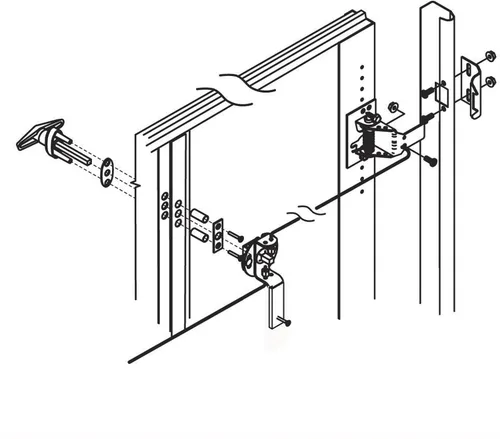 Miniatura 4 de Kit universal de cerradura de puerta de garaje con pestillo de resorte y manija con llave