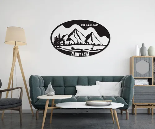 Miniatura 9 de Letrero de metal con nombre personalizado, arte de pared y decoración personalizada, regalo de apellido personalizado, letrero de árbol genealógico
