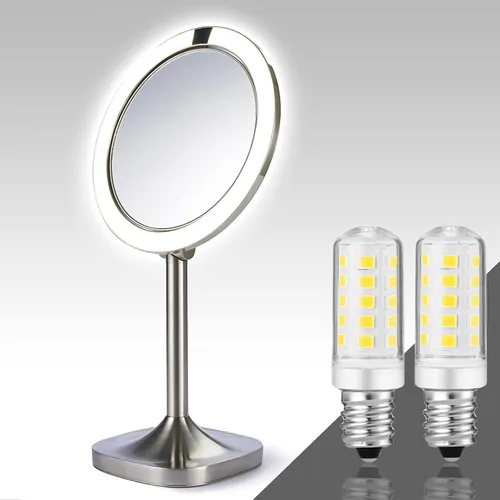 Miniatura 6 de Espejo de aumento iluminado de doble cara, bombilla de repuesto para espejo de maquillaje o aumento iluminado de doble cara, blanco cálido 3K