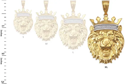 Miniatura 2 de LA BLINGZ Colgante Rey León de oro amarillo de 14 K (SMLXL)