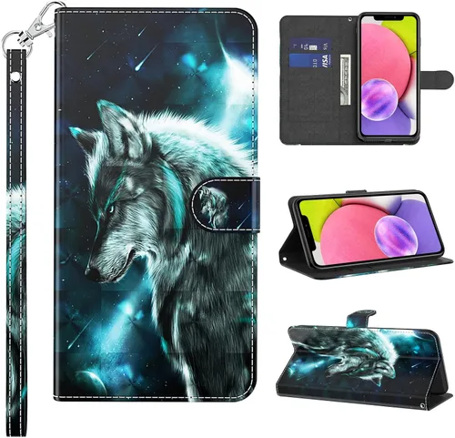 Miniatura 11 de Funda para Samsung Galaxy S22, cartera Flip Folio lindo 3D pintado de dibujos animados PU Funda de cuero PU para niñas mujeres ranuras para tarjetas