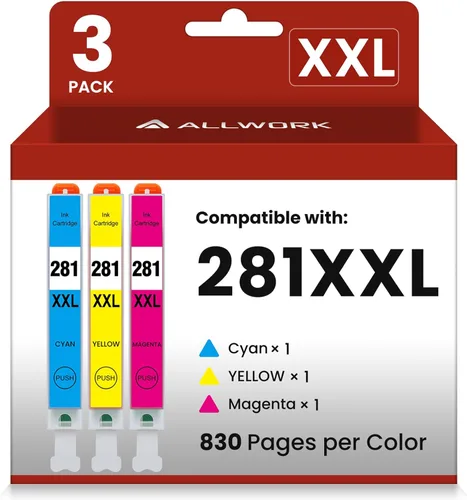 Miniatura 7 de ALLWORK 280XXL 281XXL Compatible con cartuchos de tinta Canon 280 y 281 PGI-280XXL CLI-281XXL para Canon TR8620a Cartuchos de tinta para Pixma