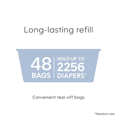 Miniatura 20 de Diaper Genie Juego de regalo exclusivo Incluye recarga fácil de rollo con 48 bolsas Capacidad para hasta 2256 pañales para recién nacidos