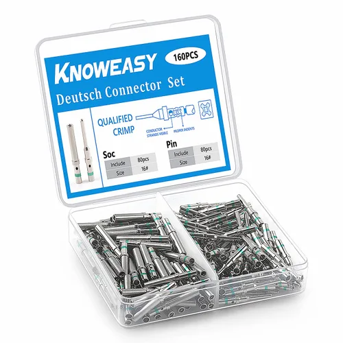 Miniatura 9 de Knoweasy 50 pares de tamaño 16 kit de conectores de pines DT Deutsch: contactos sólidos para automoción, contactos de pin y zócalo con chapado