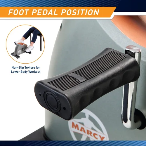 Miniatura 5 de Marcy Miniciciclo de ejercicio de piernas y brazos con pedal para debajo del escritorio, con resistencia magnética ajustable, fisioterapia, Gris