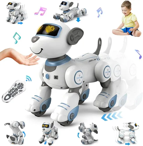 Miniatura 8 de VATOS Juguete de Perro Robot con Control Remoto para Niños - Perro Robot Inteligente Programable de 17 Funciones con Toque e Seguimiento, Perro