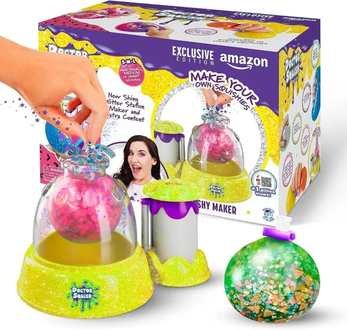 Doctor Squish: Squishy Maker, nuevo fabricante de estación de purpurina brillante, decora con confeti, destellos y tinta de color, variedad de