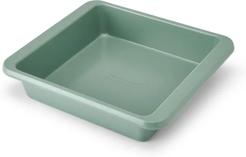 Miniatura 10 de KitchenAid Molde cuadrado de acero aluminio antiadherente de ingeniería suiza, apto para lavavajillas, contorno plateado, 9 pulgadas Plateado Contour