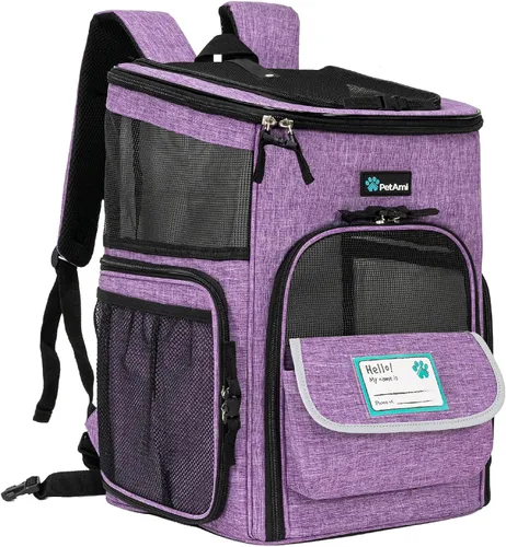 Miniatura 10 de PetAmi Mochila transportadora para perros, mochilas para gatos aprobadas por aerolíneas para transportar gatos pequeños y grandes, mochila