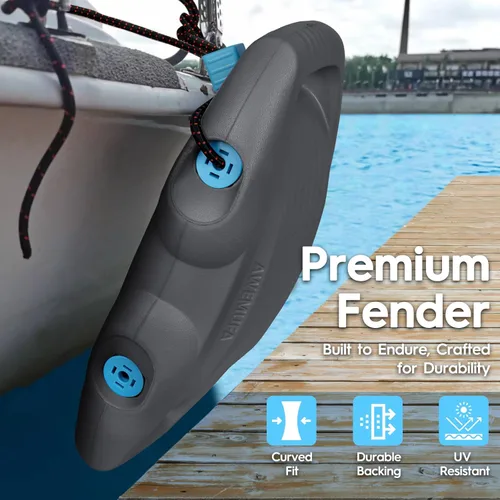Miniatura 7 de AWEMUFA Defensas de Barco Fáciles de Instalar Parachoques para Atraque Defensa Ideal para Pontón, Lobina, Moto Acuática y Barcos de Pesca Gris