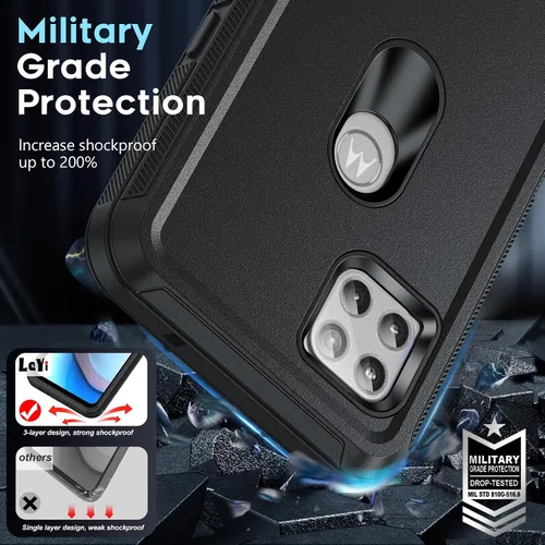 Miniatura 5 de LeYi Funda para Motorola One 5G Ace: Moto G 5G (2020): Funda resistente 3 en 1, funda resistente 3 en 1, funda para teléfono celular a prueba
