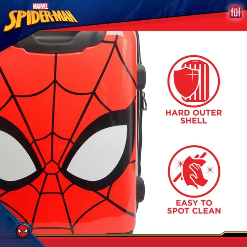 Miniatura 5 de FUL Marvel Spider-Man - Maleta de mano de 22 pulgadas, diseño de máscara, maleta rígida con ruedas giratorias, color rojo, Rojo -, Marvel Spider-Man