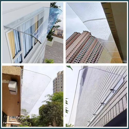 Miniatura 6 de Toldo invisible para puerta delantera, toldo para exteriores, toldo transparente para jardín, patio, toldo de entrada, cubierta de policarbonato