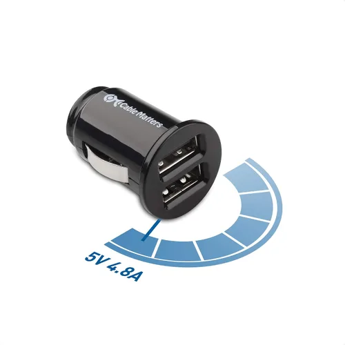 Miniatura 4 de Cable Matters Paquete de 2 cargadores de coche USB dual de montaje empotrado de 4.8A 24 W, cargador USB compacto para teléfonos inteligentes