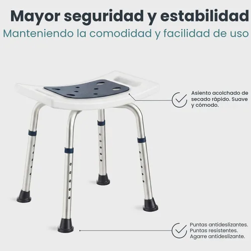 Miniatura 7 de PELEGON Silla de ducha para ducha interior (350 libras), altura ajustable, asiento acolchado, silla de ducha para ancianos y discapacitados, silla