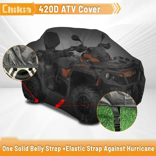 Miniatura 4 de Cubierta XL para ATV Chikia 420D Impermeable, Reemplazo de Cubierta para ATV de 4 Ruedas para Polaris Sportsman 450 570 850 1000 Can am Outlander
