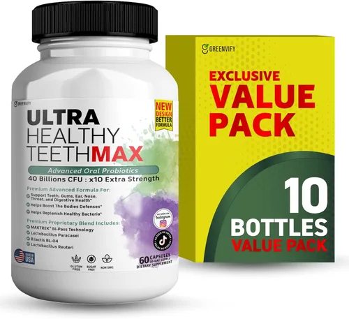 Miniatura 12 de Suplemento probiótico Ultra Healthy Teeth Max, 40 mil millones de UFC, 60 cápsulas, fórmula avanzada de salud bucal (5)
