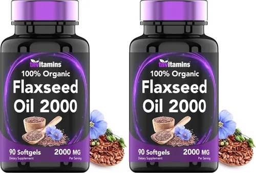 Miniatura 8 de tnvitamins Cápsulas blandas de aceite de linaza orgánica: 2000 mg - 90 cápsulas blandas Alto en ácidos grasos omega-3 Suplemento de aceite