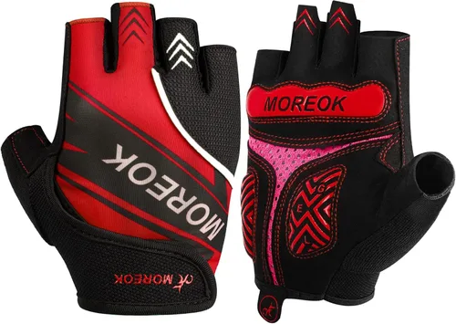 BIKINGMOREOK Guantes de ciclismo, guantes de ciclismo para hombres y mujeres, guantes de ciclismo de montaña de medio dedo, guantes de entrenamiento