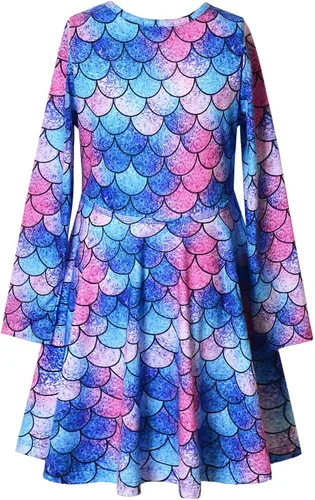 Miniatura 2 de Jxstar Vestidos a juego para niñas y muñecas de manga larga con diseño de unicornio y sirena