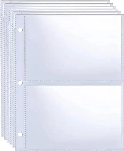 Paquete de 40 fundas para tarjetas fotográficas de 3.5 x 5 pulgadas para carpeta A5 Mini de 3 anillas, fundas de fotos ultra transparentes, 2