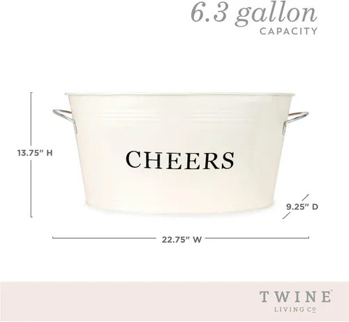 Miniatura 4 de Cubos de Bebida Twine Cheers, Cubos Galvanizados para Entretener, Cubos de Bebidas para Fiestas, Gran Cubo de Hielo y Canasta de Regalo, Cubos