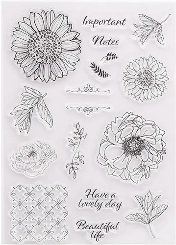 Miniatura 4 de Daisy - Juego de sellos y troqueles transparentes de silicona para hacer tarjetas, plantillas de corte de metal para álbumes de recortes, álbum