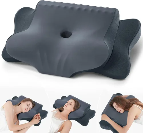 Miniatura 17 de Almohada Cervical para Alivio del Dolor de Cuello - Almohada Ortopédica Ergonómica Refrescante de Doble Cara con Funda de Almohada de Seda de Hielo