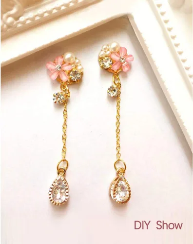 Miniatura 6 de Beadthoven - Dijes de circonita cúbica a granel, chapados en oro KC, colgantes de piedra de circonita cúbica, corazón, estrella, lágrima, flor