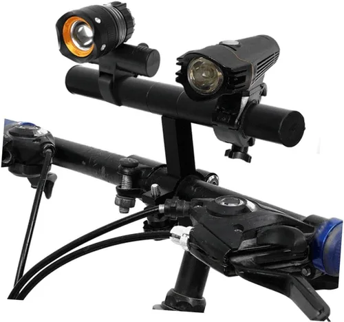 Miniatura 5 de KOMBIUDA 1 marco de extensión de manillar negro para soporte extensor de manillar de bicicleta para lámpara y antorcha, accesorio esencial