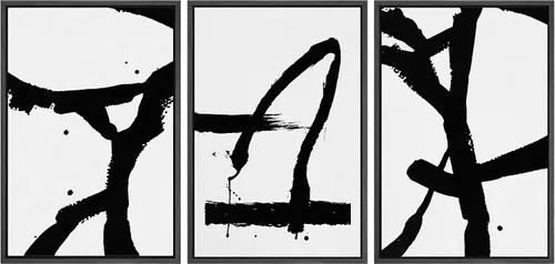 Miniatura 145 de SIGNWIN Lienzo enmarcado para pared, juego de arte abstracto de serenidad costera, ilustraciones abstractas junto al mar, arte moderno, decorativo