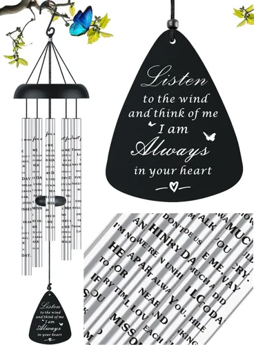 Miniatura 20 de Regalos de duelo conmemorativos de simpatía para la pérdida de papá, padre, Campanas de viento conmemorativas de simpatía para la pérdida de padre