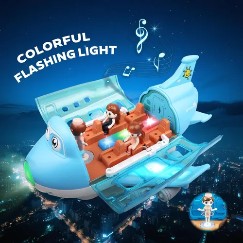 Miniatura 2 de Juguetes de avión para niños pequeños de 1 a 3 a 5 años, acción Bump and Go, avión de juguete para niños de 4 a 7 años, avión de juguete musical