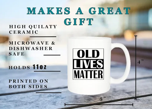 Miniatura 3 de Rogue River Tactical La mejor taza de café divertida Old Lives Matter Senior Citizen Novedad Taza de Jubilación Cumpleaños Gag Regalo Mamá Papá