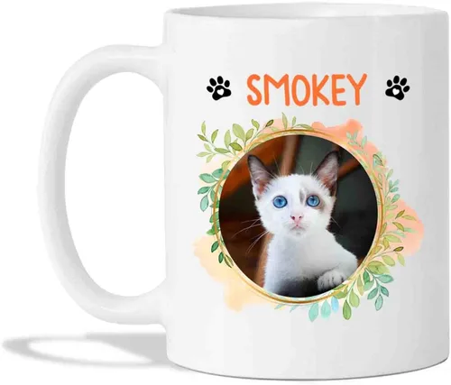 Miniatura 12 de Taza de café personalizada con foto de gato, taza de café para amantes de los gatos con nombre, con texto en inglés "It's Too Peopley Outside Cat