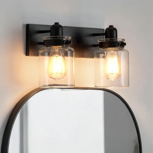 Miniatura 8 de Urban Ambiance Lámpara de tocador de baño moderna de lujo, tamaño grande: 8.625 pulgadas de alto x 30.25 pulgadas de ancho, con elementos