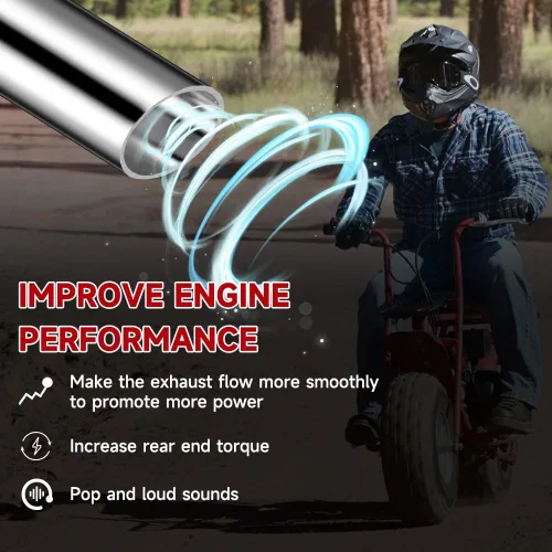 Miniatura 2 de FVRITO Tubo de escape y colector para CT200u Coleman BT200X CT200U-EX KT196 Mini Bicicleta Go Kart Predator 212cc 224cc 196cc 6.5HP GX160 GX200