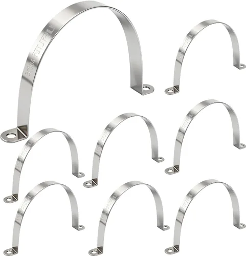 Miniatura 20 de OURU 30 abrazaderas de conducto de 1 pulgada de acero inoxidable 304, abrazadera de tubo de metal rígido en U, correa de tubo de 2 agujeros