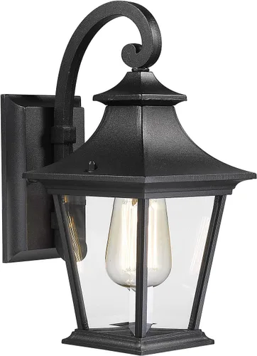Miniatura 10 de Emliviar Lámpara de Pared de 12.2 Pulgadas con Vidrio de Ondas de Agua, 1 Luz de Patio Exterior para Casa, Aluminio Fundido a Presión en Acabado