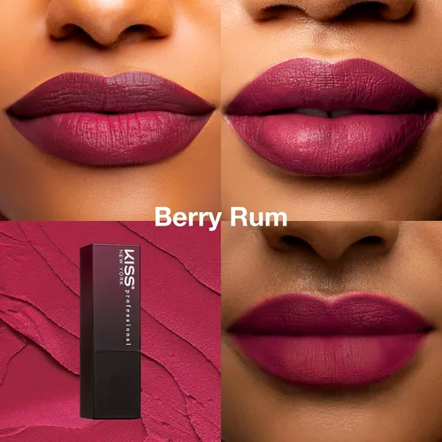 Miniatura 4 de Kiss New York Professional Rich Pigmented Lipstick, acabado satinado suave y cremoso, de larga duración, infundido con manteca de karité y vitamina