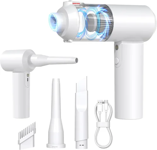Miniatura 9 de Aspiradora de mano inalámbrica con banco de energía de 6000 mAh y luz LED, aspiradora 3 en 1 para automóvil, soplador de aire y cargador