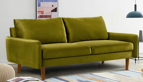Miniatura 5 de Container Furniture Direct Kent - Sofá de terciopelo para salas de estar modernas y espacios compactos, cómodo sofá de 3 plazas, muebles de estudio