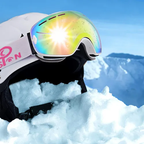 Miniatura 5 de EXP VISION Gafas de esquí de snowboard para hombres, mujeres y jóvenes, antiempañamiento OTG, gafas de nieve de invierno, lentes desmontables Rosa