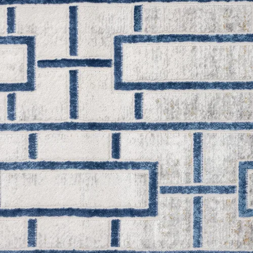 Miniatura 8 de Abani Atlas - Alfombra rectangular de 4 x 6 pies, color azul/gris, duradera, no desprende pelusa, fácil de limpiar