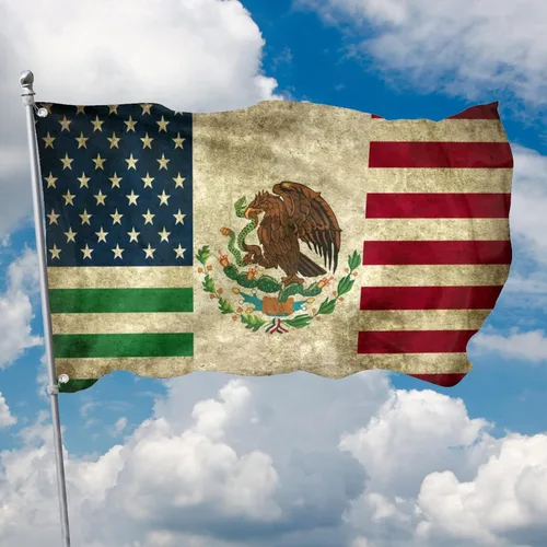 Miniatura 2 de Bandera de Amistad México Estados Unidos 3x5 Pies Bandera Americana Jardín Patio Estandarte Exterior Decorativo Letrero de EE.UU Bandera