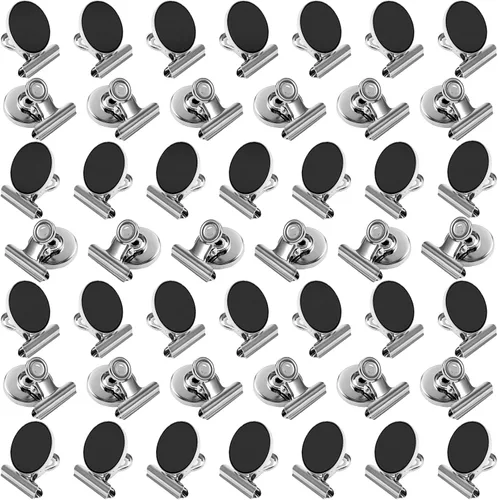 Miniatura 24 de VNDUEEY Paquete de 20 imanes para nevera, clips magnéticos fuertes resistentes, clips magnéticos para pizarra blanca, imanes para nevera, taquilla