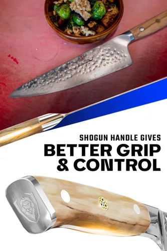 Miniatura 4 de Dalstrong Cuchillo de Chef - Hoja de 8 pulgadas - Serie Shogun - Cuchillo de Cocina de Acero Súper Japonés AUS-10V - Mango de Madera de Olivo - Oliva